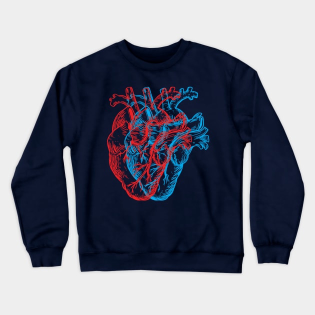 3D Human Heart Crewneck Sweatshirt by LG